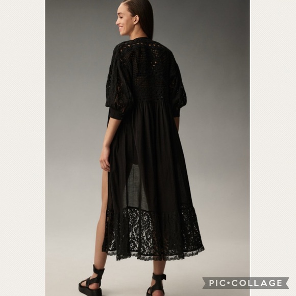 :Price Firm: Anthropologie Mixed Lace Crochet Duster - Picture 4 of 12